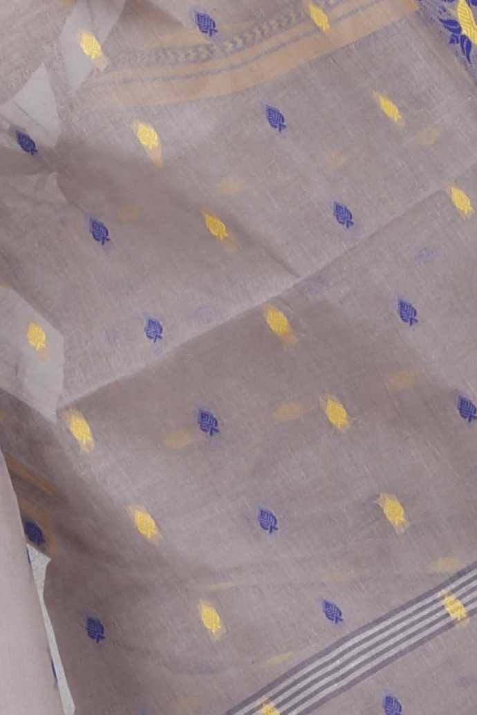 Light Brown Pure Cotton Uvra Tant Saree (1293)